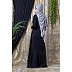 Designer abaya with cuff sleeves- Black